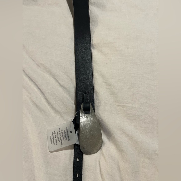New Free People Leather Oyster Bay Hip Belt Black Silver New Size M/L - Picture 4 of 6